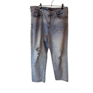 Express Women's 14R Midrise‎ Boyfriend Distressed Shredded Jeans Cropped Ankle